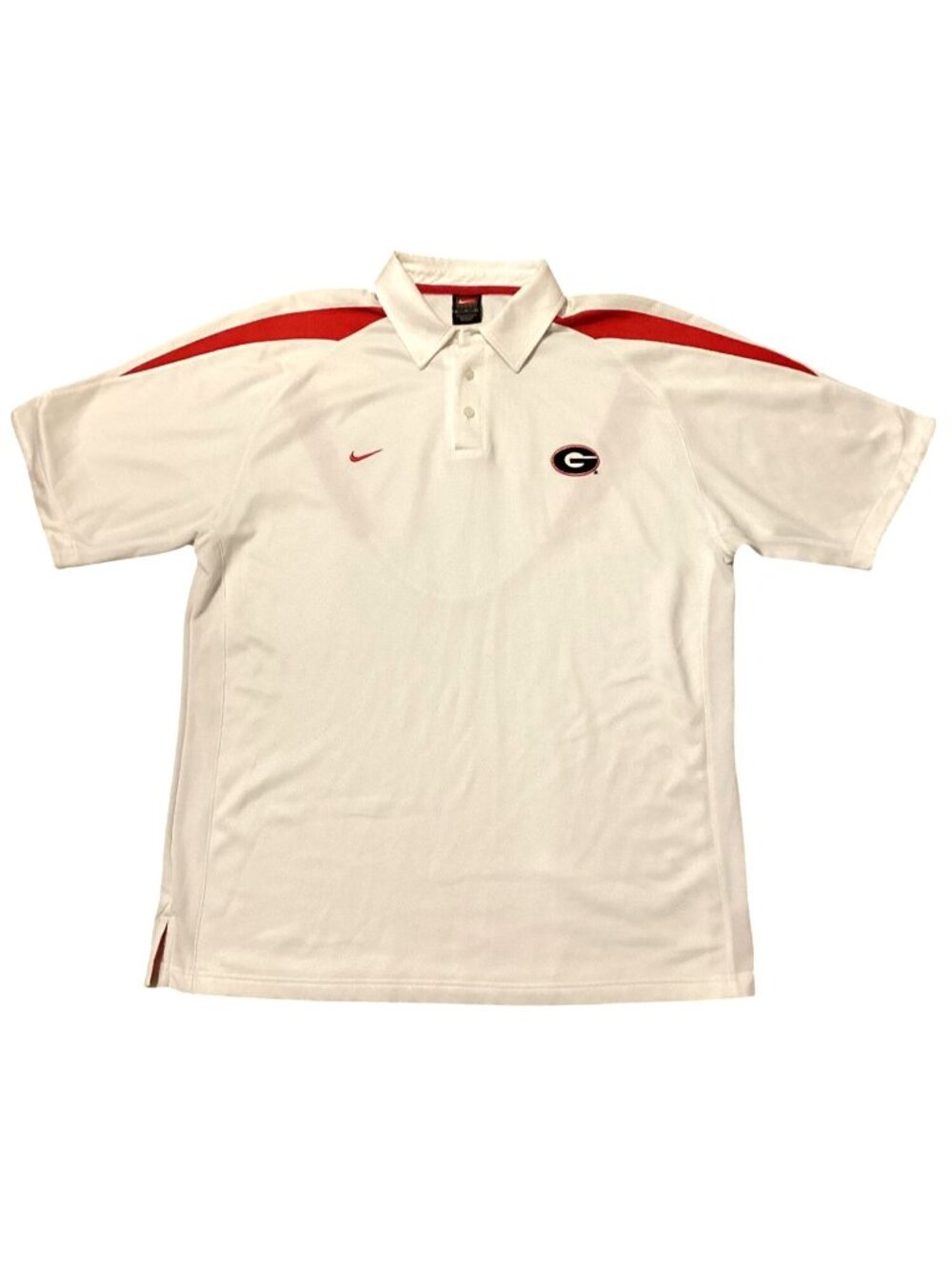 Georgia Bulldogs Nike Team Men's White Red Polo Large Embroidered Pre-Owned